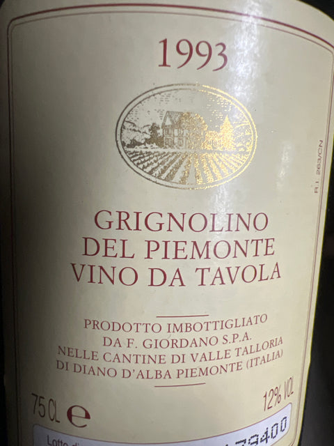 Grignolino del Piedmonte Giordano 1993