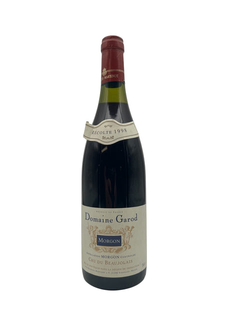Flasche Morgon Domaine Garod 1998 Rotwein.