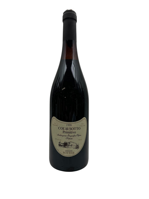 Flasche Col di Sotto Primitivo von Giovanni Botter Jahrgang 1998