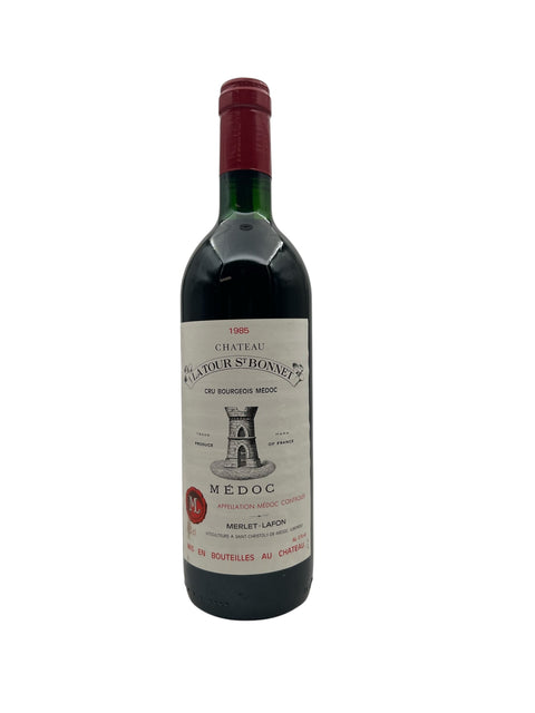 Flasche Rotwein Château La Tour St Bonnet 1985 aus dem Médoc in Frankreich