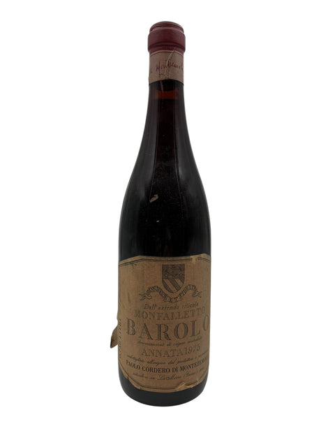 Flasche Rotwein Monfalletto Barolo aus dem Jahr 1975