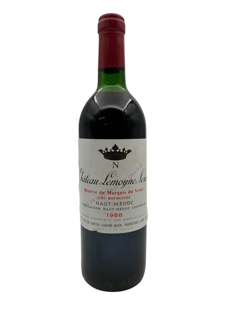 Flasche Rotwein Château Lemoyne Nexon 1988
