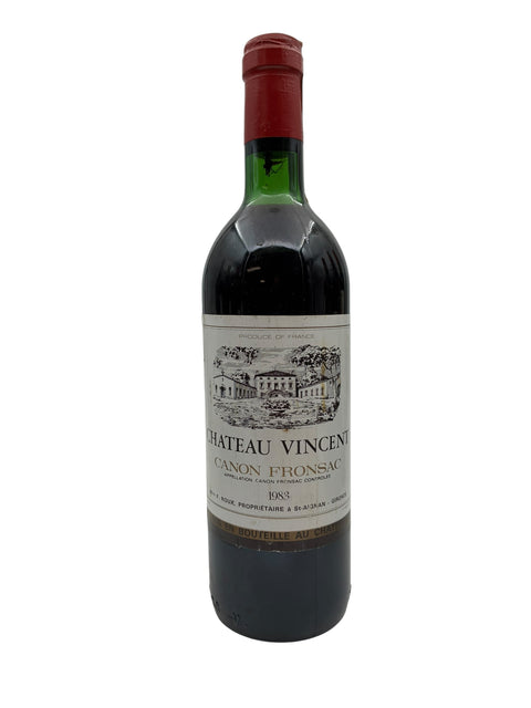Flasche Rotwein Chateau Vincent Canon Fronsac 1983