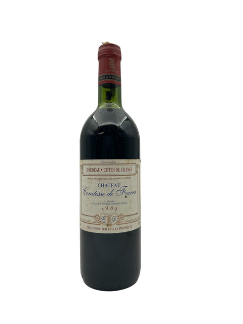 Flasche Rotwein Chateau Comtesse de Francs 1989