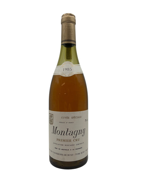 Flasche Montagny Premier Cru Weißwein aus dem Jahr 1985