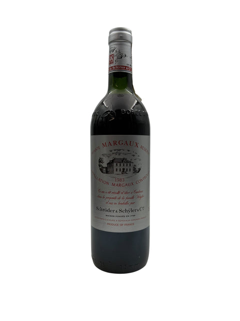 Flasche Rotwein Margaux Réserve Schröder & Schÿler 1983
