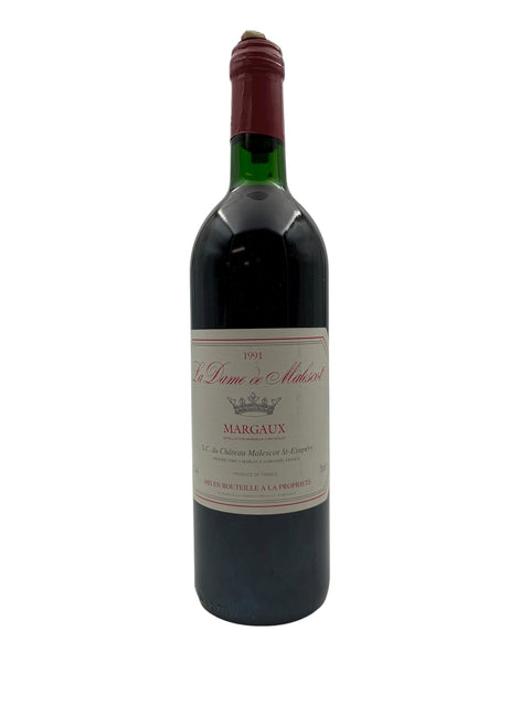 Flasche Rotwein La Dame de Malescot 1991 Margaux