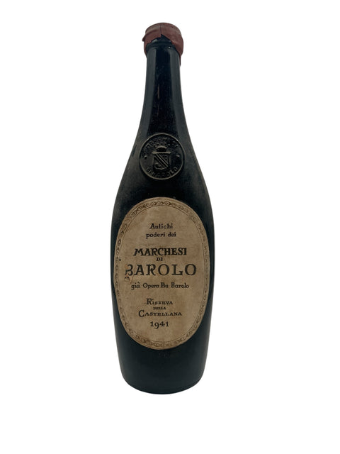 Flasche Barolo Marchesi di Barolo 1941 mit klassischem Etikett