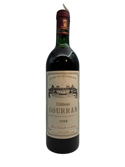 Flasche Rotwein Chateau Gourran 1988 mit Etikett