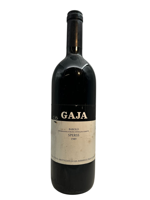 Flasche Sperss Gaja 1989 mit dunklem Etikett