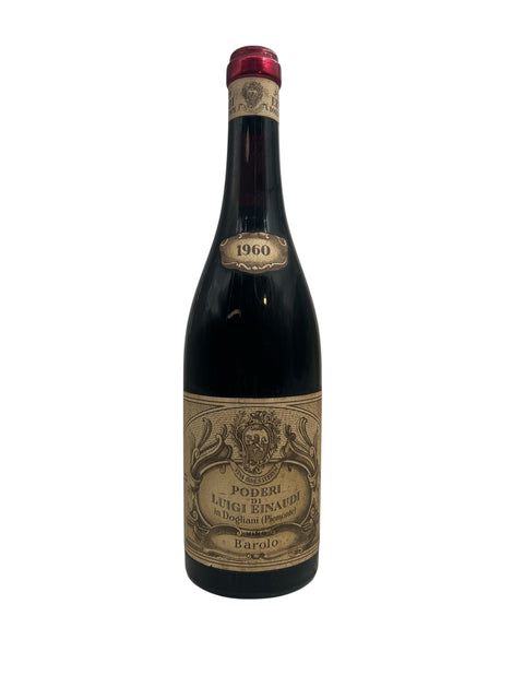 Flasche Barolo 1960 Poderi Luigi Einaudi Wein mit Etikett