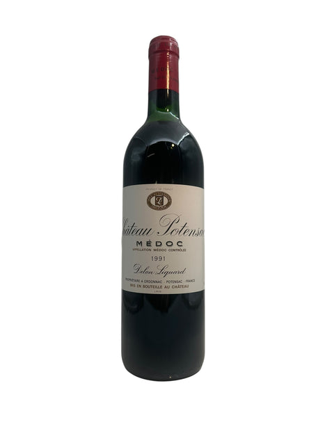 Flasche Rotwein Château Potensac 1991 aus dem Medoc