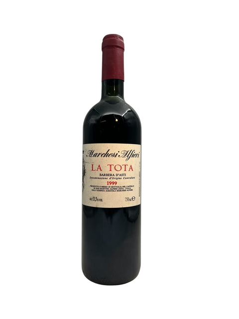 Flasche Rotwein La Tota von Marchesi Alfieri Jahrgang 1999