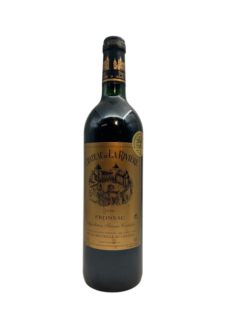 Flasche Rotwein Château de La Rivière 2000 aus Fronsac