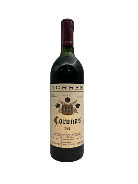 Flasche Rotwein Coronas Torres 1988
