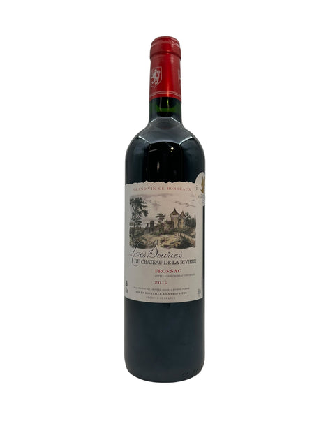 Flasche Wein Les Sources Chateau de La Riviere aus dem Jahr 2012