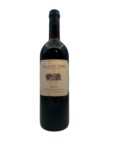 Flasche Rotwein Villa Pattono Ratti 1988 aus dem Piemont