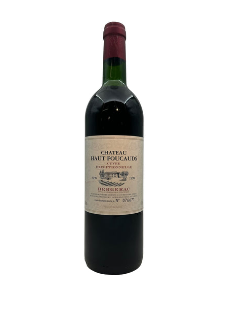 Flasche Rotwein Cuvée Exceptionnelle Château Haut Foucaud aus dem Jahr 1998