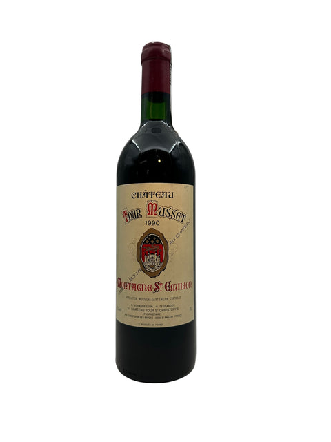 Flasche Montagne St-Emilion Château Tour Musset 1990 Rotwein