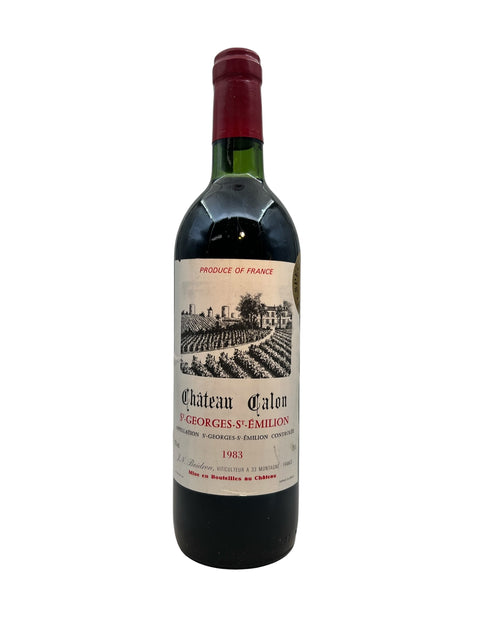 Flasche Rotwein Château Calon 1983 aus Saint-Émilion mit Etikett