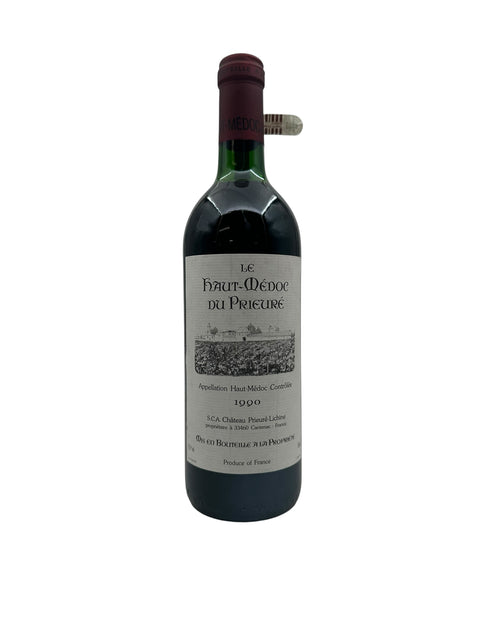 Flasche Rotwein Haut-Médoc du Prieuré 1990