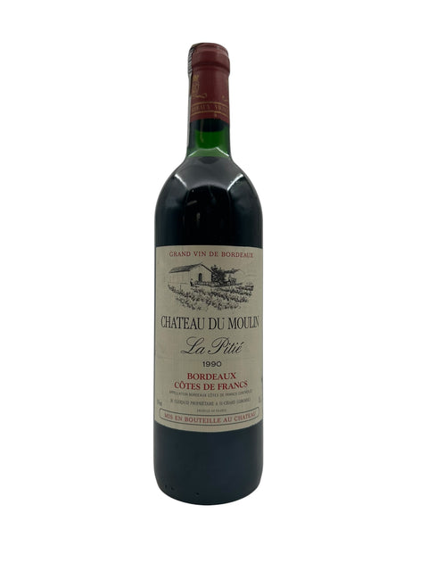 Flasche Rotwein La Pitié Château du Moulin 1990