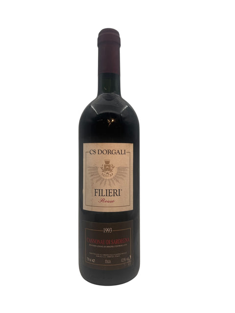 Italienischer Rotwein Filieri Dorgali 1993 Flasche