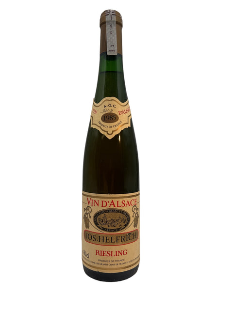 Flasche Riesling Jos. Helfrich 1985 Weißwein aus dem Elsass