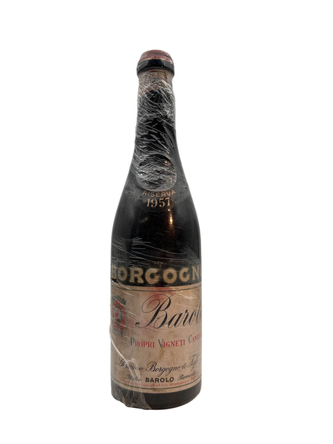 Barolo Borgogno 1957 Flasche mit klassischem Design